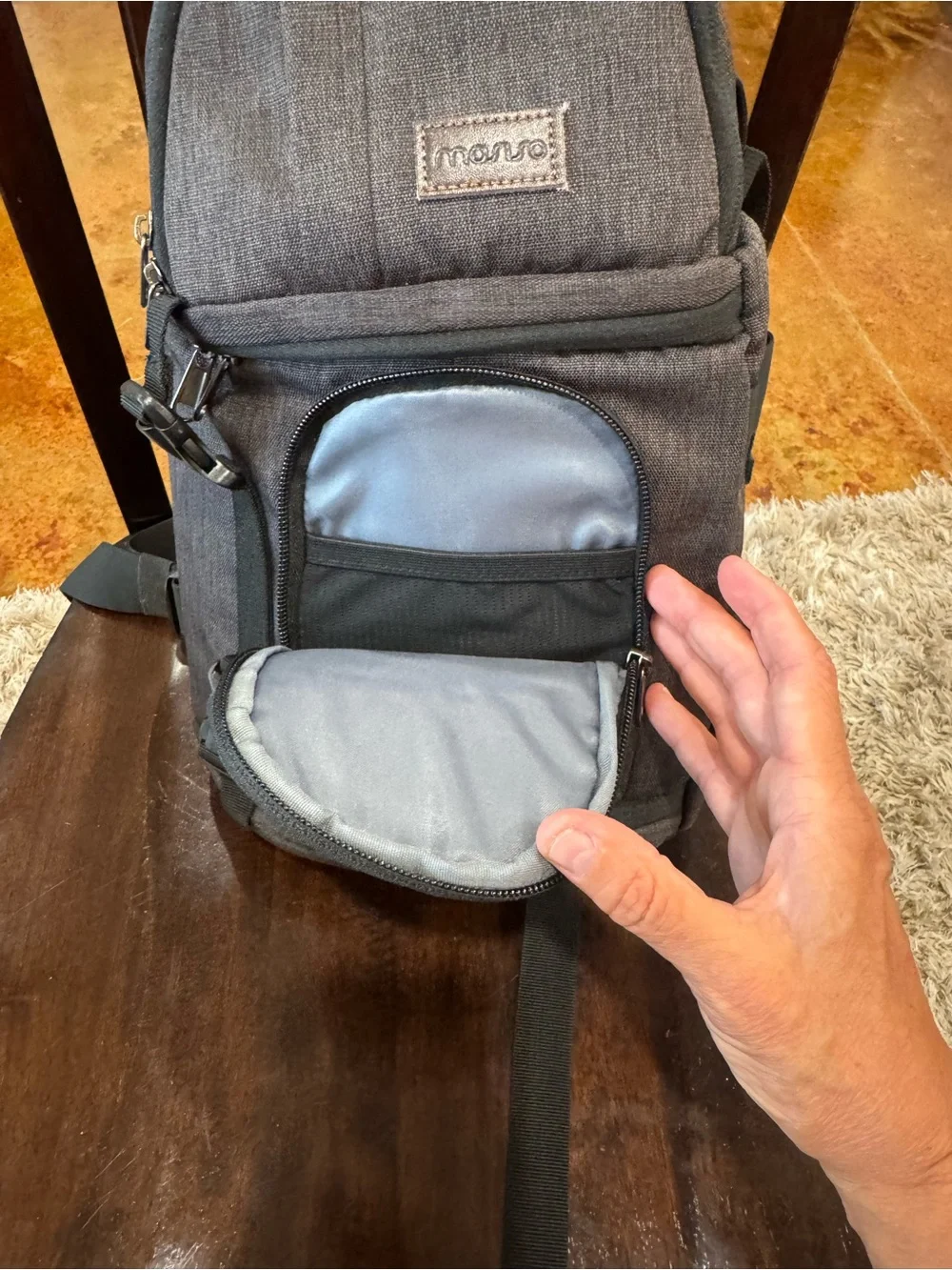 MOSISO Insulated Men's Gray Sling Backpack - Compact Everyday Bag